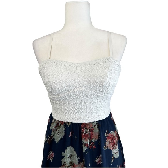 Lily Star White and Blue High-Low Midi Dress - Picture 2 of 13